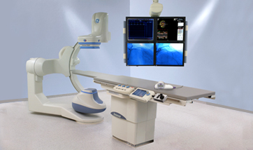 The iLab System components include an articulating ceiling or wall arm, two 19-inch display monitors, imaging PC, archiving PC, thermal printer, tableside controller, motor drive unit and power supply.
